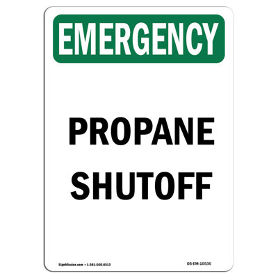 Propane Shutoff Aluminum Sign 12 x 18
