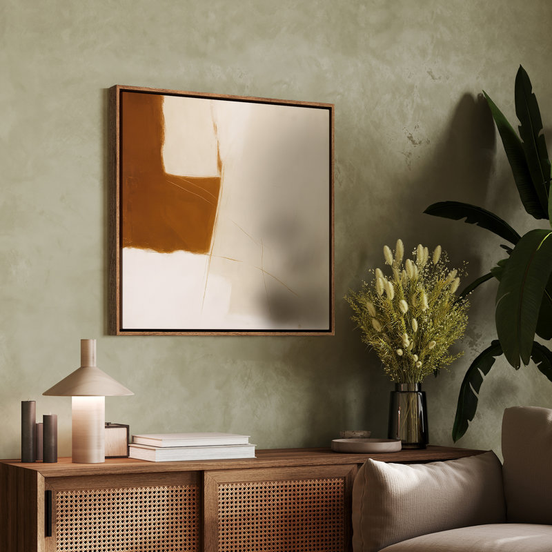 Art mural encadré abstrait rétro antique classique pour chambre à coucher, H 16 po x l 16 po, Naturel