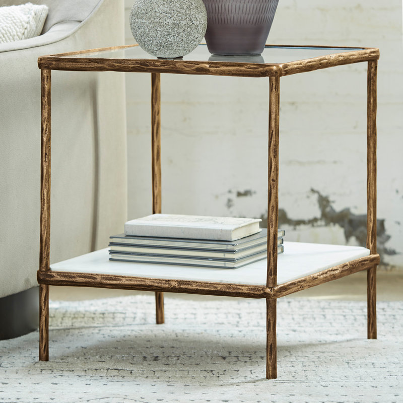 Table de bout avec rangement Hightower, Or