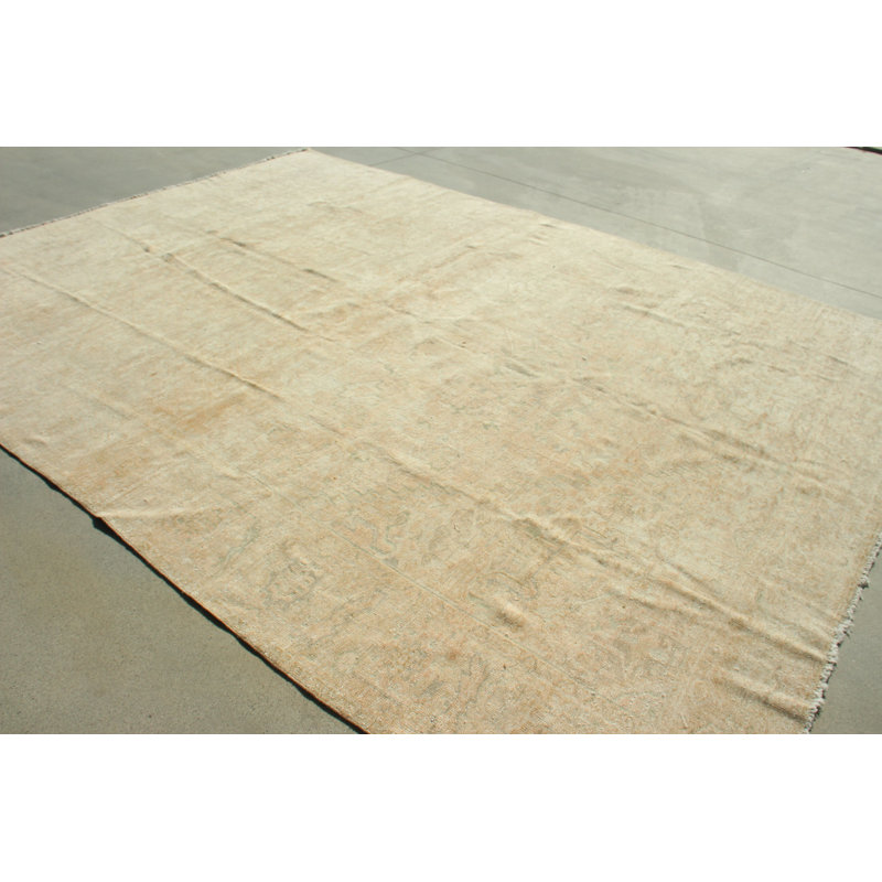 Authentique tapis turc fait à la main de style anatolien surdimensionné pour le salon et décoration bohème chic dans un ton beige neutre