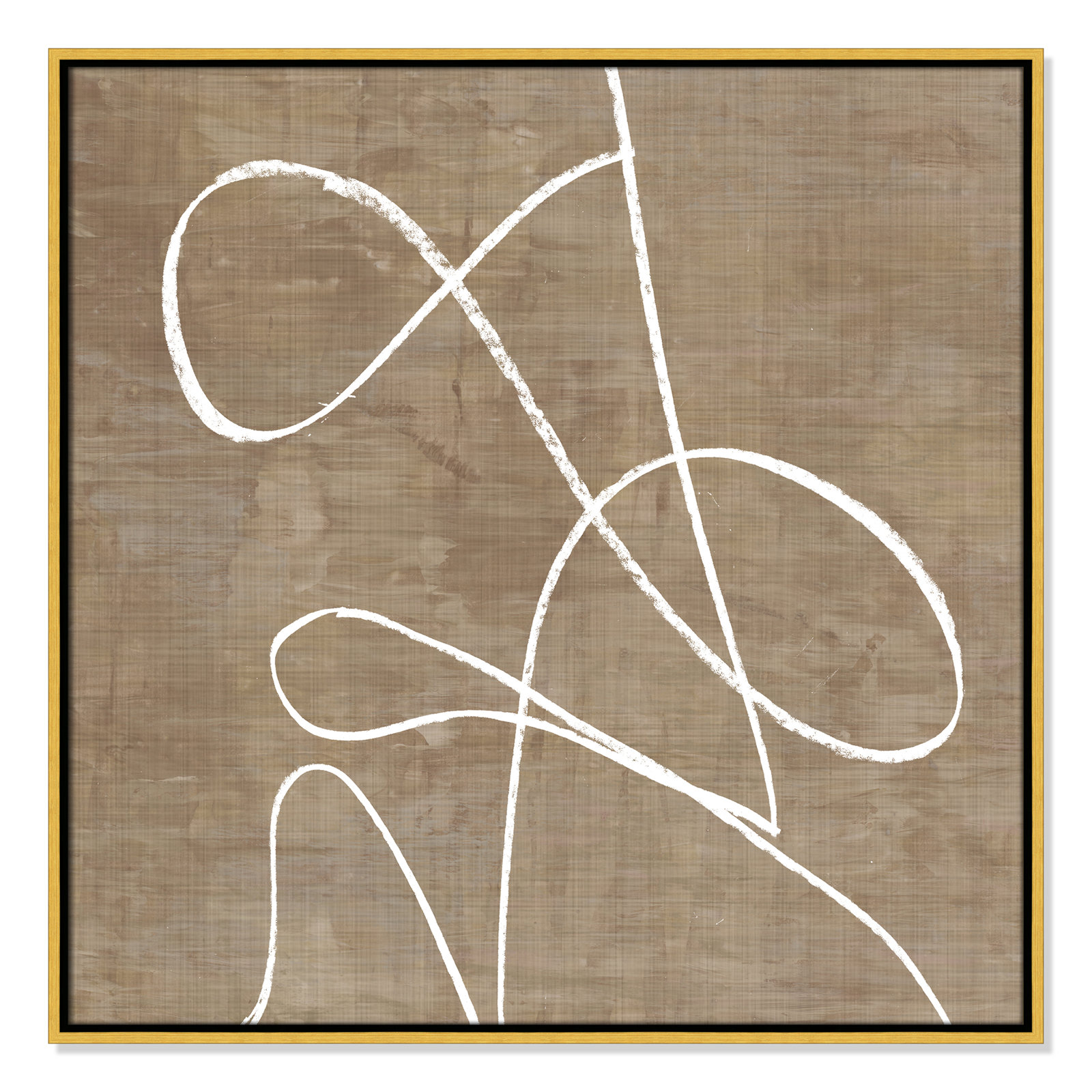 Catana "Swooping Lines" Print, 31.5" H x 31.5" W, Gold