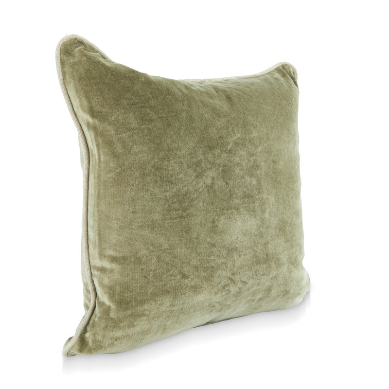 Goodall Velvet Pillow Cover & Insert, Square 18", Moss Green