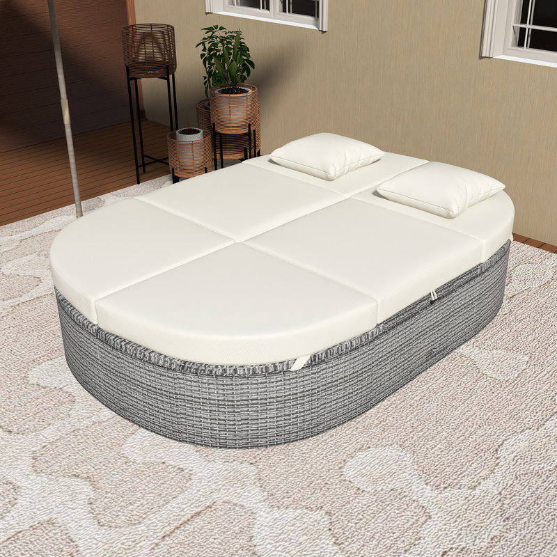 Lit de jour d'extérieur pour 2 personnes, Gris, Beige