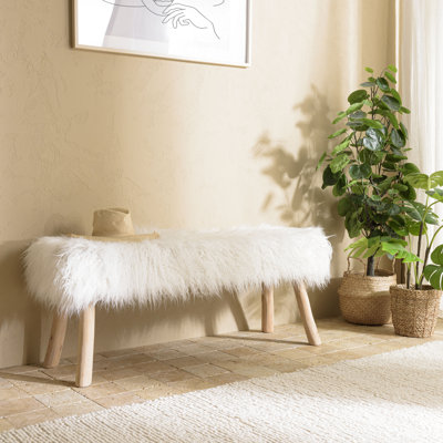 Amryis Faux Fur Bench