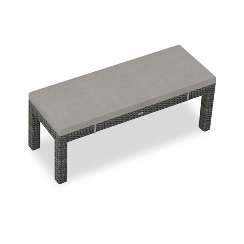 Banc de pique-nique en osier Suffern, Argent coulé Sunbrella®