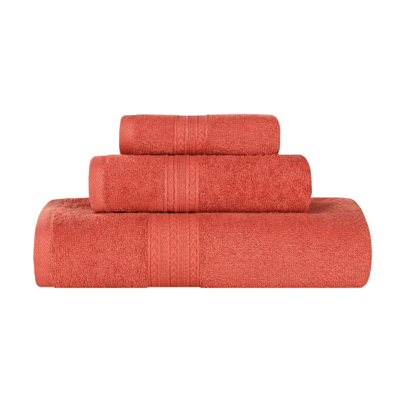 Ensemble de serviettes de bain 100% coton 450 fils 450 g / m² écologique, Rouille