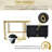 2-in-1 Square Nesting Coffee Table with Wheels & Drawers, Stackable Side Table with High Gloss Marble Grain Top, End Table Set with Brown Tempered Glass for Living Room, -1168859218