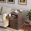 Classic End Table With Usb Ports, Drawer And Spacious Cabinet-580998012