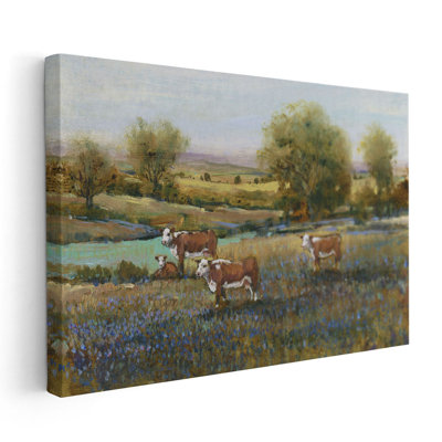 Field Of Cattle II - Canvas Print Wall Art