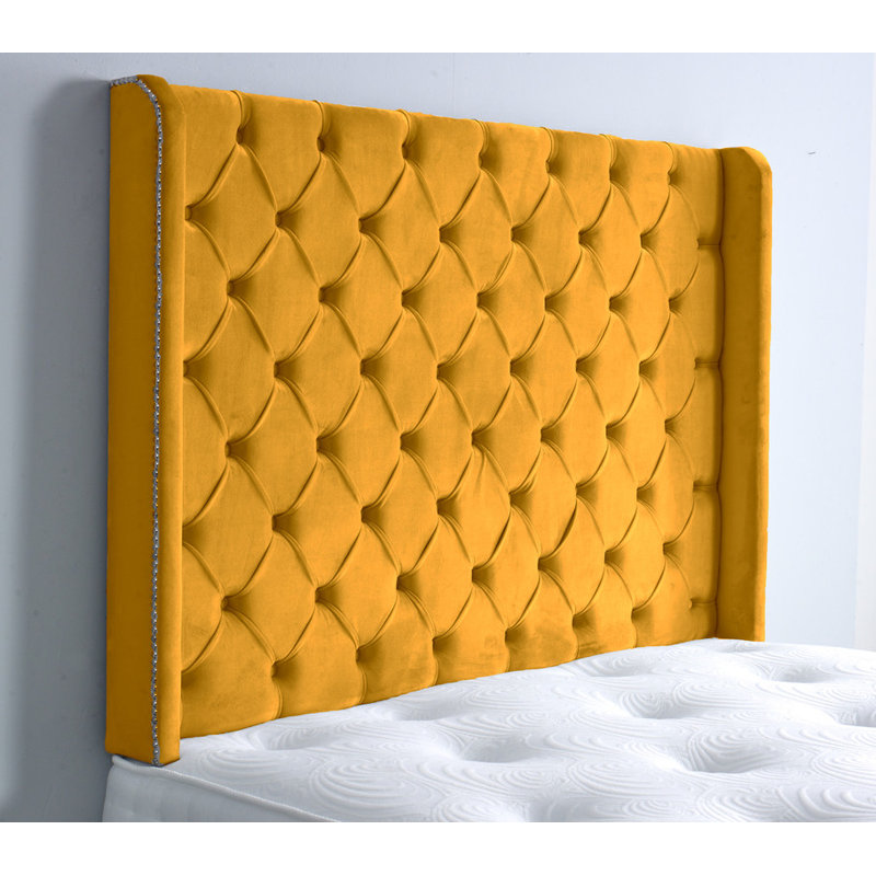 Upholstered Headboard, Turmeric Velvet, Single (3')