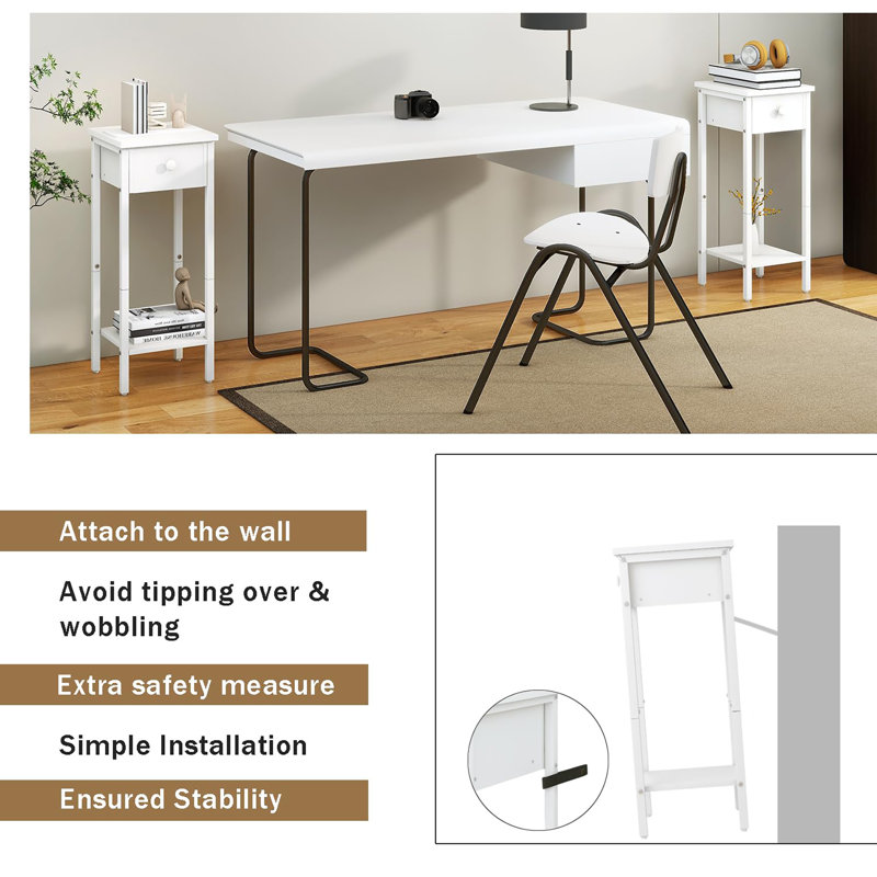 Side Table Set, White