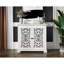 Buffet antique avec sculpture - pour la salle à manger, armoire blanche et fabrication en bois massif