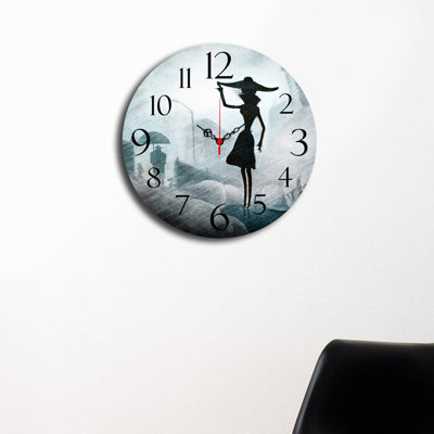 Horloge murale élégante Elegant, 15,7 po de diamètre | 100% panneau de fibres à densité moyenne avec une épaisseur de 0,2 po | Décoration élégante pour le salon, le bureau et la chambre à coucher | Design moderne, parfait pour l'élégance et la
