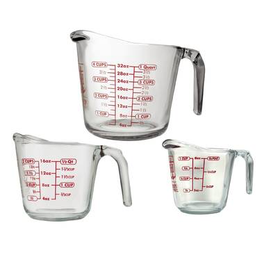 New Set 3 Oval Plastic Stackable 8, 16 & 33 oz. Measuring Cups Non