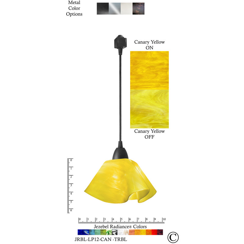 Luminaire suspendu Dale, Petit, Noir, Jaune canari