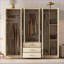 Commodes et amp; Armoire moderne à 6 portes avec grands tiroirs 70,9 po x 19,2 po x 68 po, brun | Panneau de fibres à densité moyenne