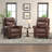 33.5" Wide Classic and Breathable Top Grain Genuine Leather Pushback Recliner-1712034024