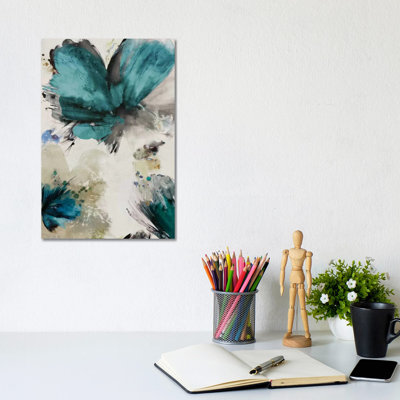 Blue Ribbon Blooms I by Asia Jensen - Wrapped Canvas Painting