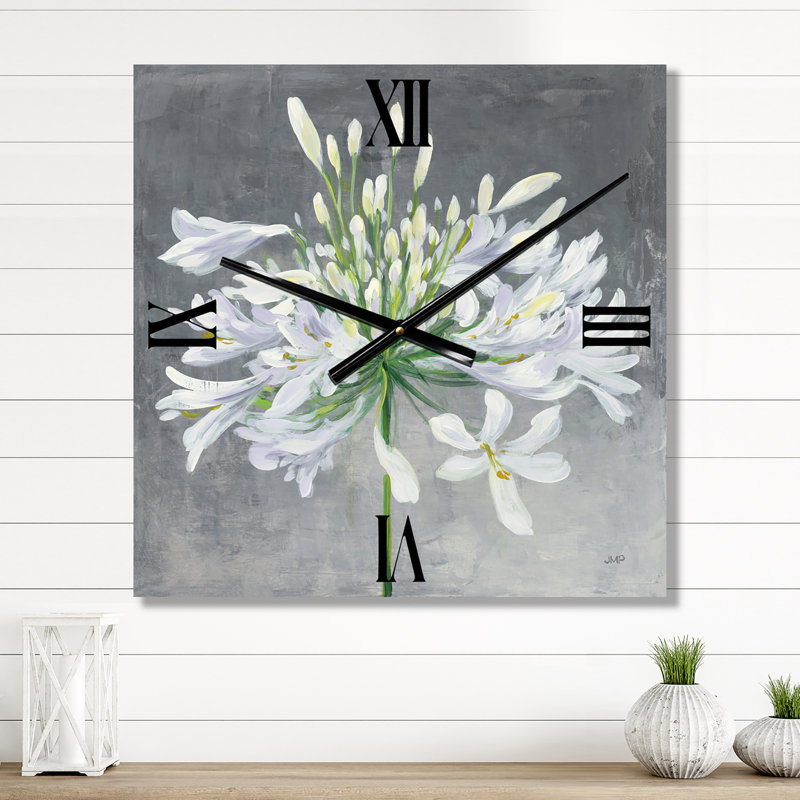 Flower Cleome Splash I - Horloge murale traditionnelle, Petit