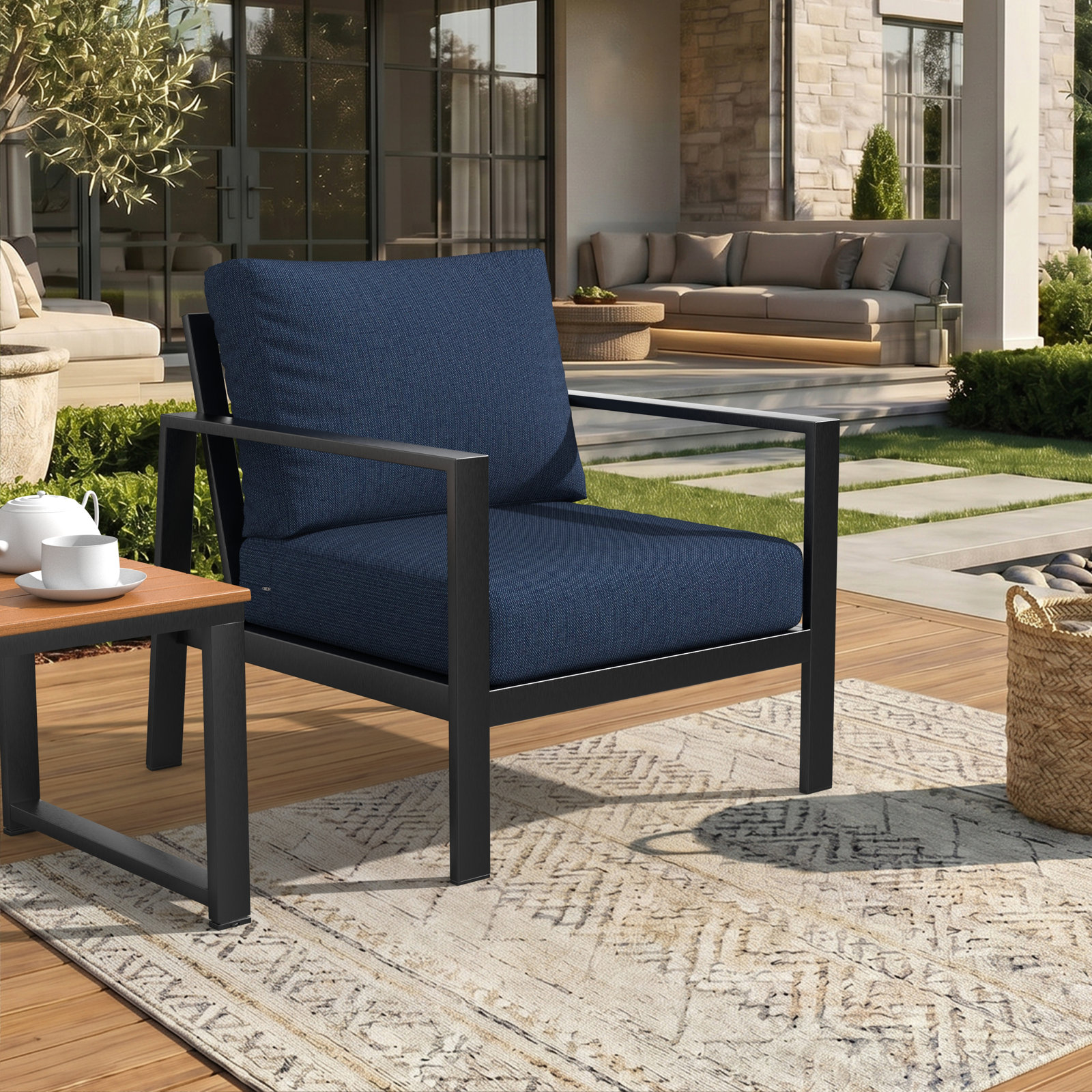 Lani 24" Sunbrella® Seat and Back Cushion, Sunbrella® Spectrum Indigo