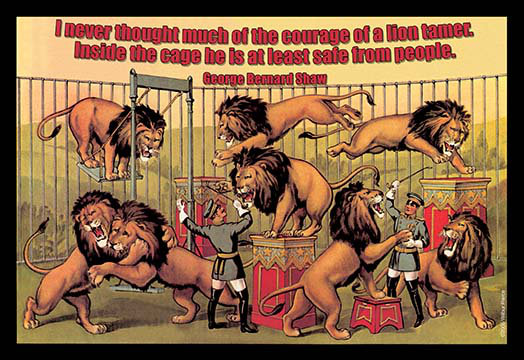« courage of a lion contrôleur » par george bernard shaw affiche rétro