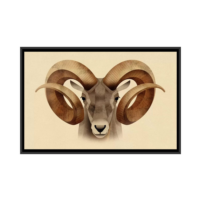 Urial 1 Piece Wall Art on Canvas, 66.04 cm H x 45.72 cm W, Black Framed