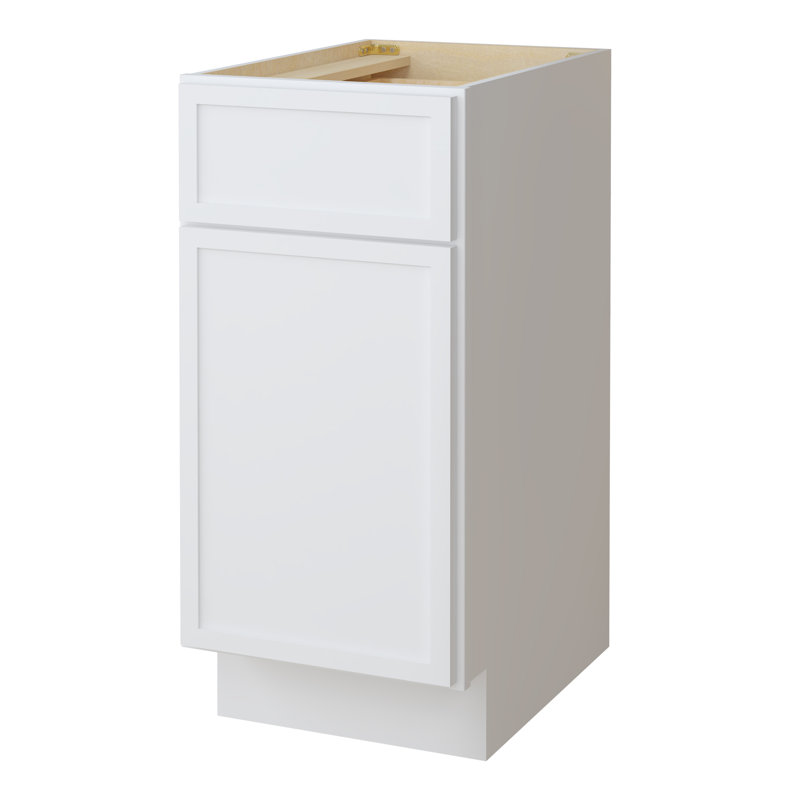 Meuble-lavabo autoportant de 15 po avec 1 porte et 1 tiroir Colton, sans comptoir, prêt à assembler, blanc Colton, Blanc