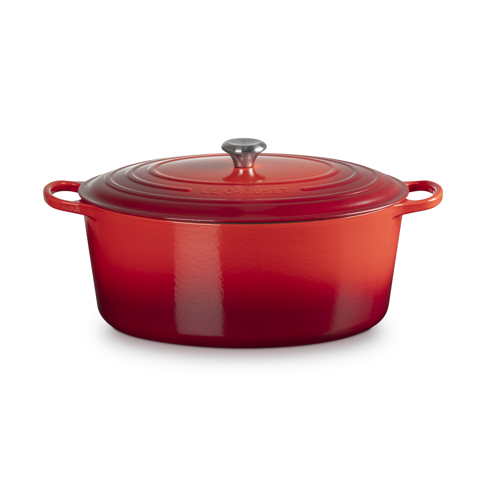 Le Creuset Enameled Cast Iron Oval Dutch Oven with Lid, 15.5 quarts, Cerise