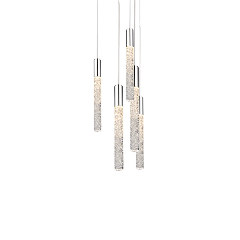 Magic 5 - Light LED Cluster Pendant, Polished Nickel