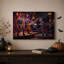 «Skeleton Jazz Trio Performing On Wood Stage» avec art mural d'Halloween sur toile-159680586