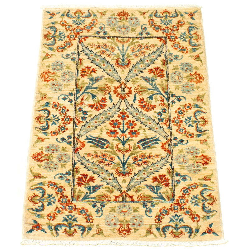 Tapis unique en laine noué à la main 2 pi 7 po x 4 pi 2 po nouvel âge Lahore