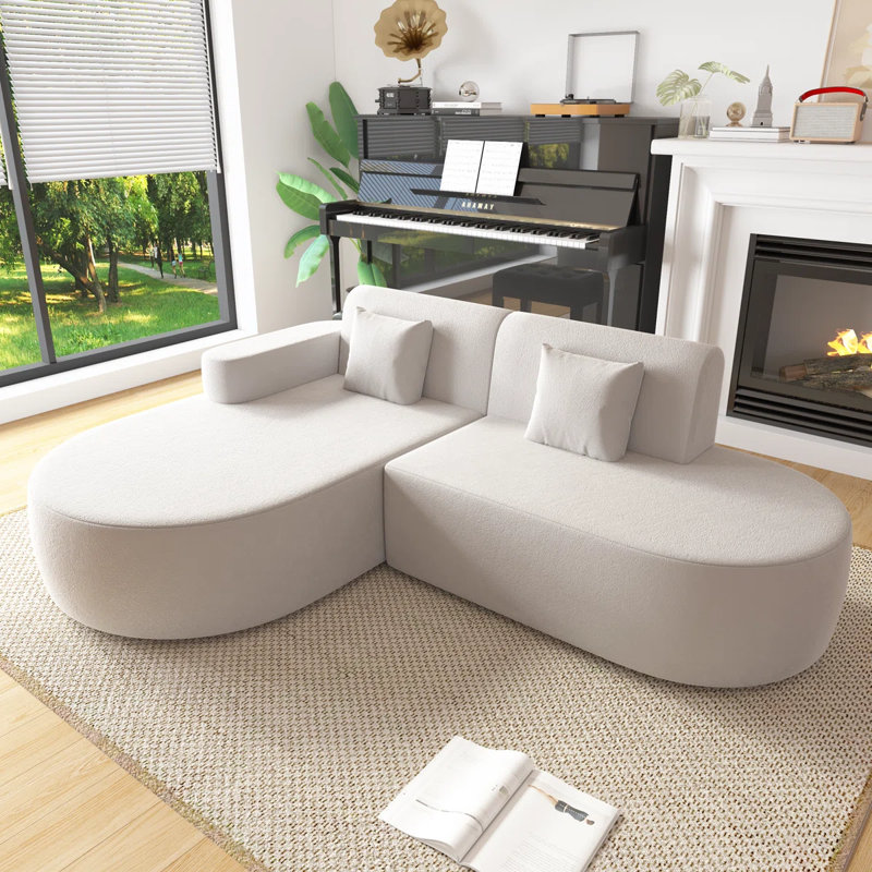 3 Seater Sofa & Chaise, Beige