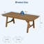 Table de salle à manger d'extérieur pour 4-6, table de salle à manger de jardin en PEHD de 66,9 po de long avec trou pour parasol, structure en aluminium, pieds triangulaires, imperméable, toutes saisons pour la cour, table de billard, table Natural Only-589218837