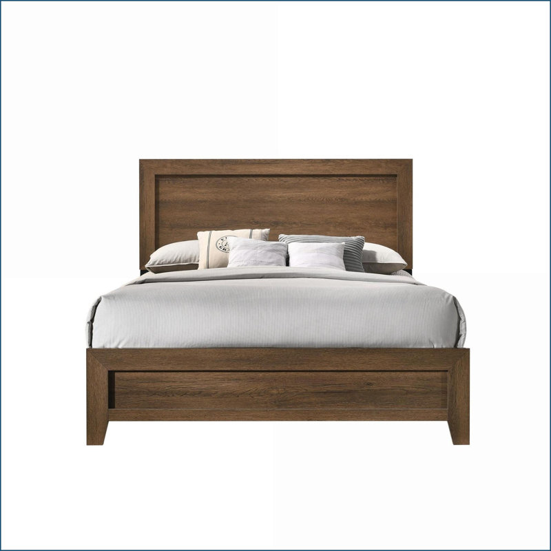 Structure de lit Eastern King Oak - Aucun sommier requis avec support à lattes pour la chambre principale