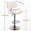 Tabourets de bar pivotants 360, siège en noyer et similicuir, hauteur réglable, ergonomique, pour îlot de cuisine / salle à manger / café, look Mid-Century, chaise beige, revêtement, salle à manger / café / cuisine à base stable-120946532