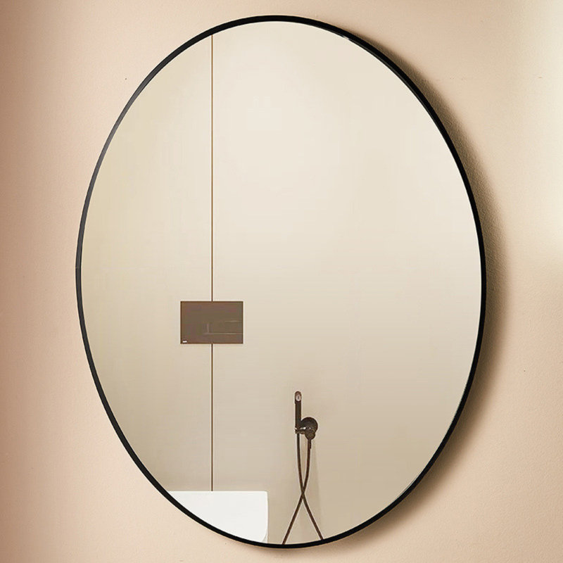 Miroir de salle de bain ovale minimaliste en alliage d'aluminium