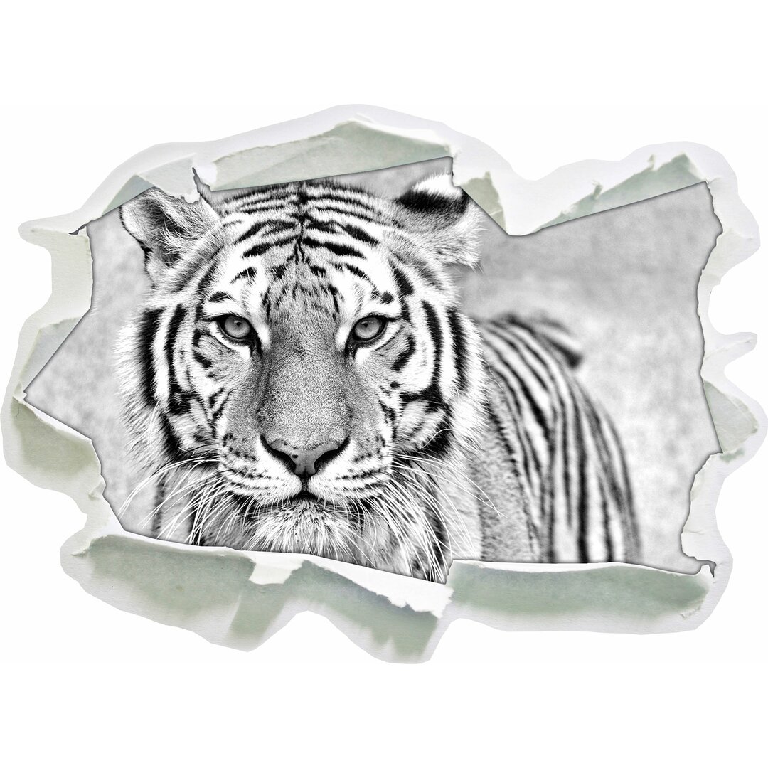 Wandtattoo Anmutiger Tiger in Schwarz/Weiß