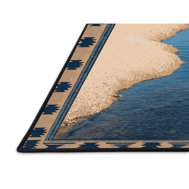  Tapis lavable Arroyo Stream Southwestern, Rectangle 5 pi x 7 pi