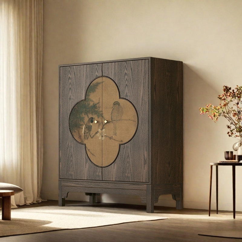 Buffet artistique de style rétro, Noyer foncé