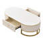 Table basse moderne ovale avec tiroirs