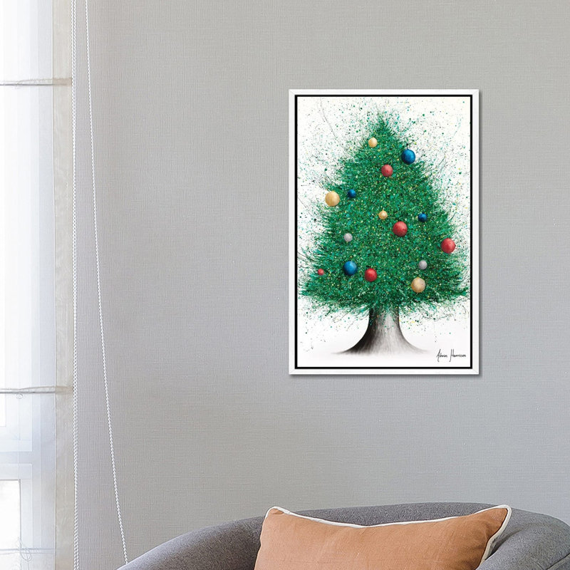 Christmas Tree by Ashvin Harrison - Print on Canvas, White Framed, 66.04 cm H x 45.72 cm W