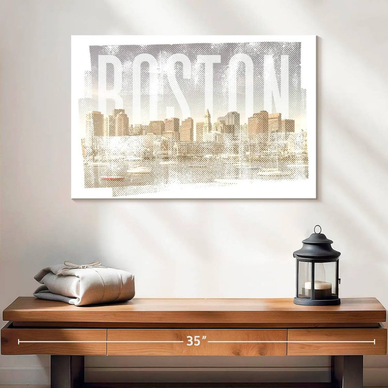 Lilie Boston Skyline rétro, H 16 po x l 24 po