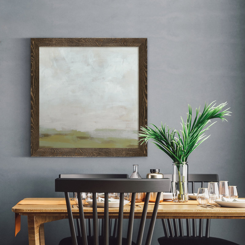 Moss horizon I, reproduction d’art encadrée, Toile encadrée noyer, Pas de tapis, H 27,5 po x l 27,5 po x P 1,5 po