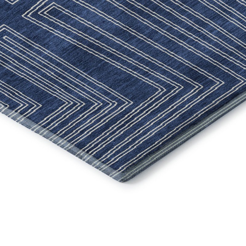 Tapis géométrique Premium lavable à la machine Harrietstown AMF1045, Tapis de couloir 2 pi 3 po x 7 pi 6 po