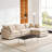 3-Seater Comfy Cloud Couches With Movable Ottoman-123053928