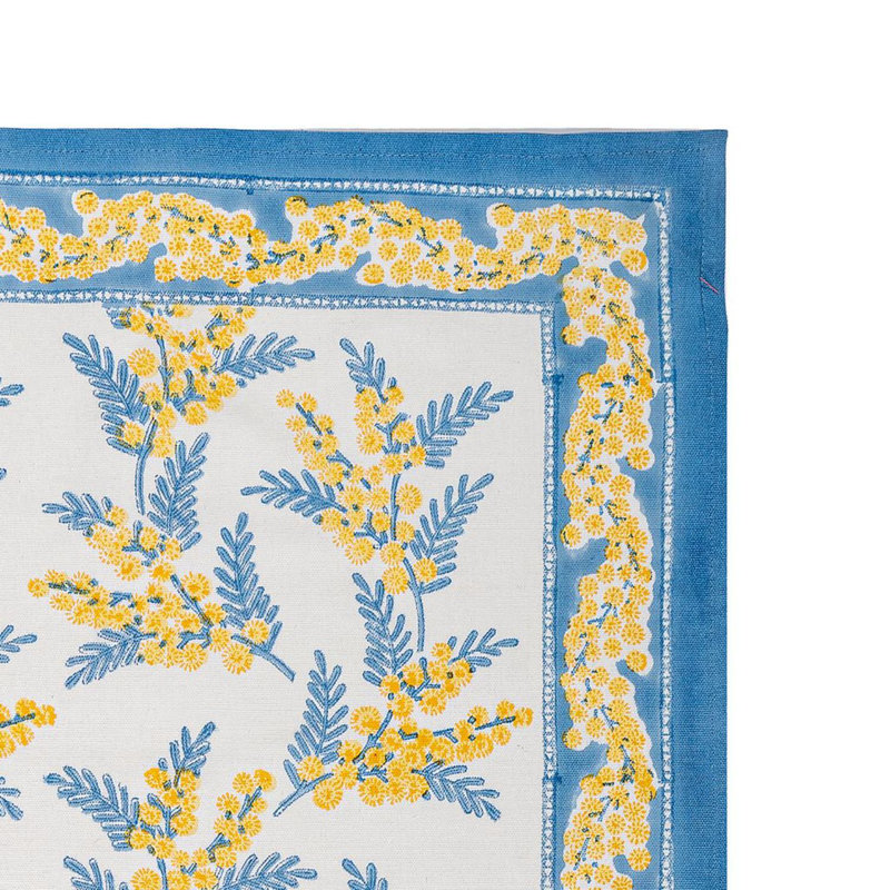 Mimosa Tea Towels - Green & Yellow - 20" x 30" - Set of 3, Blue & Yellow