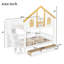 Lit superposé sur le toit en bois avec tiroirs de rangement pour porte de fenêtre et escalier pour enfants-2073138552