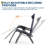Folding Reclining Outdoor Lounge Chair Set of 2 with Adjustable Headrests and Detachable Side Trays