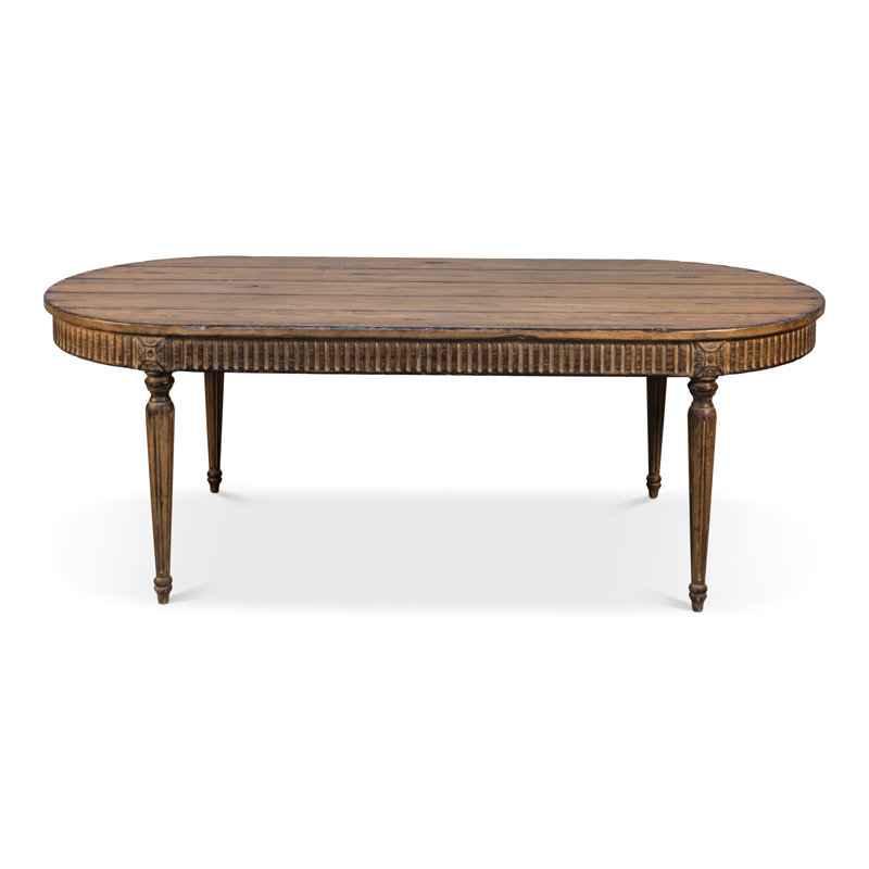 Olguin Oval Pine Wood Dining Table