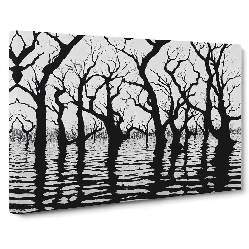 River Trees - Wrapped Canvas, 35cm H x 50cm W x 3cm D